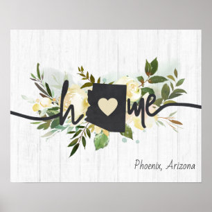 Arizona State Personalized Your Home City Rustic Poster