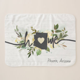 Arizona State Personalized Your Home City Rustic Sherpa Blanket