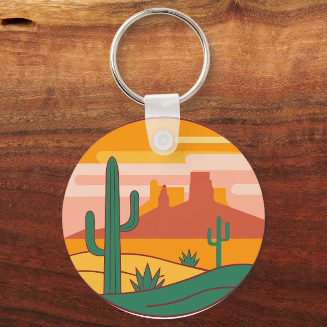 Arizona State Pride Desert Vibes Keychain (Back)