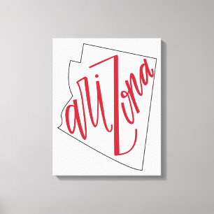 Arizona   State Typography Design Canvas Print