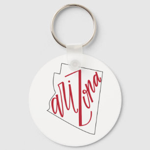 Arizona   State Typography Design Keychain