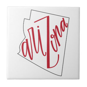 Arizona   State Typography Design Tile