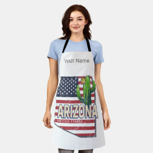 Arizona State United States Retro Map Vintage USA Apron