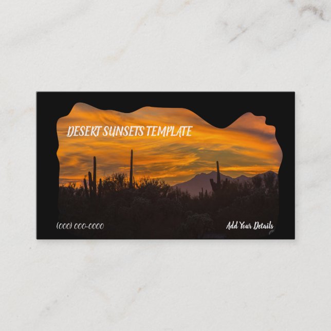 Arizona Sud-ouest Carte de visite Sunset (Devant)