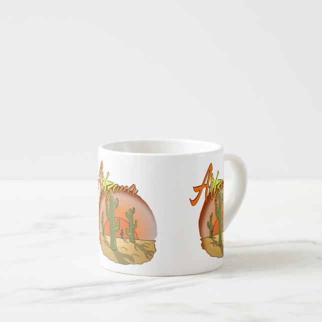 Arizona Sunset Cactus Espresso Cup (Front Right)