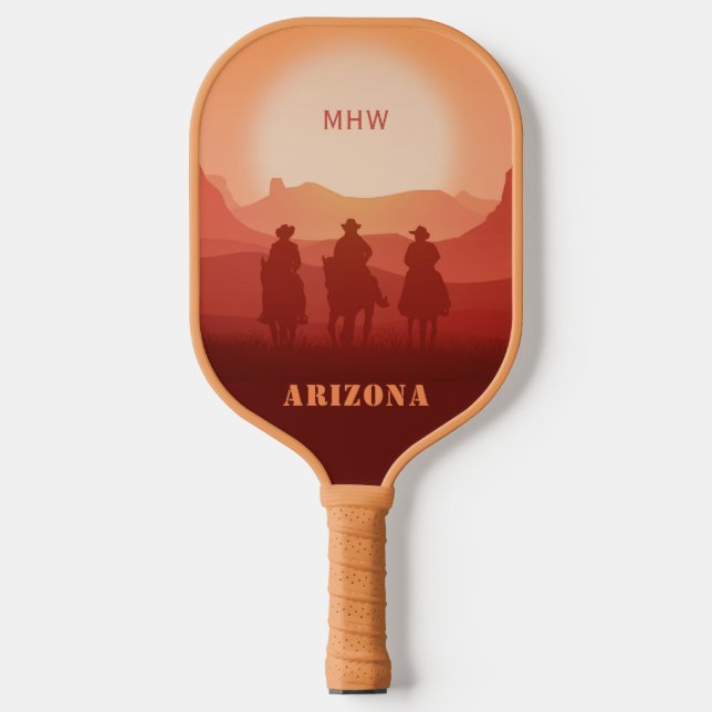 Arizona Sunset custom monogram Pickleball Paddle (Front)