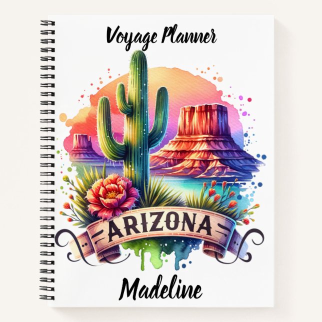 Arizona sunset desert illustration notebook (Front)