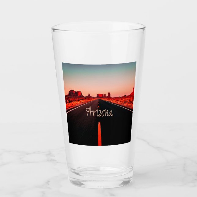 Arizona Sunset Desert Red Rocks Glass (Front)