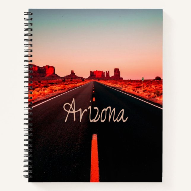 Arizona Sunset Desert Red Rocks Notebook (Front)