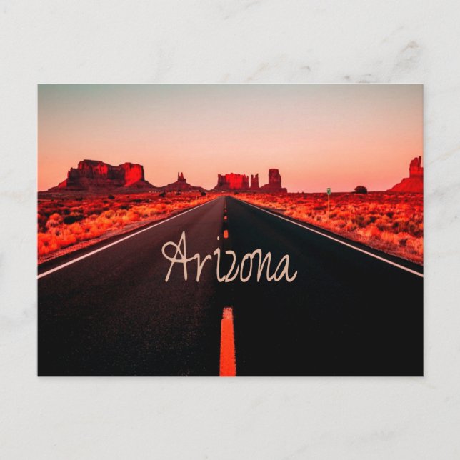 Arizona Sunset Desert Red Rocks Postcard (Front)