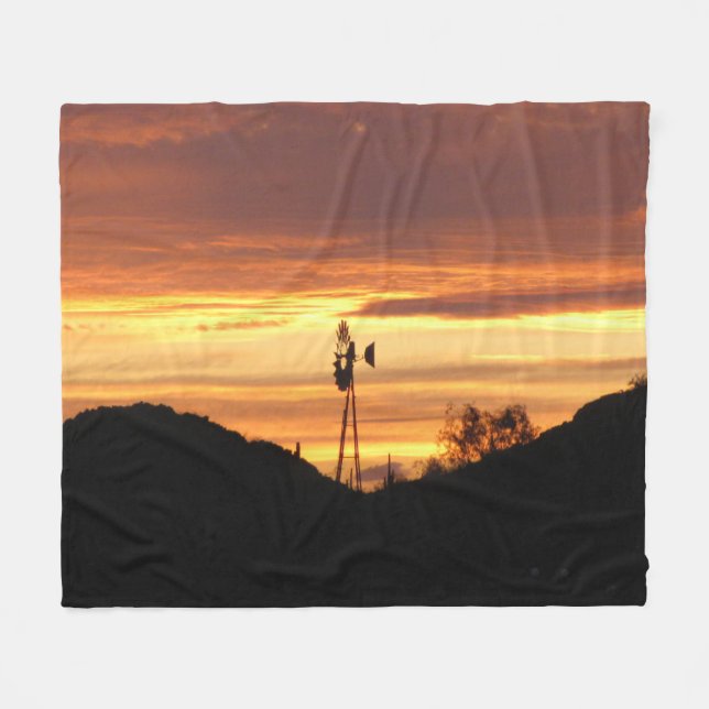 Arizona Sunset Fleece Blanket (Front (Horizontal))