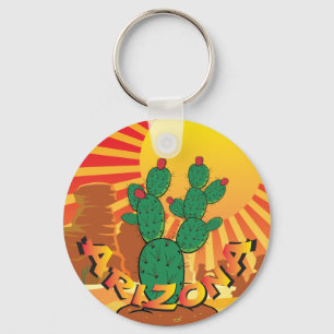 ARIZONA Sunset Prickly Pear Cactus 2 Keychain