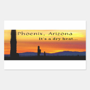 Arizona Sunset Saguaro Cactus It's Dry Heat Sticker