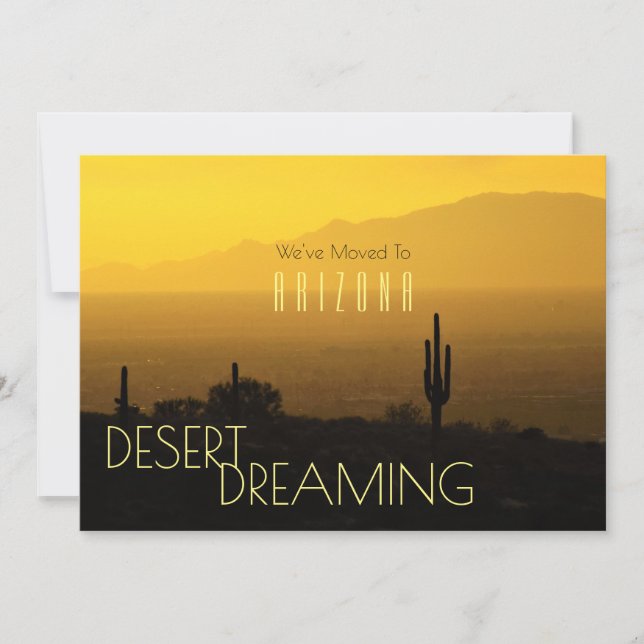 Arizona Sunset Saguaro Cactus Moving Faire-part (Devant)
