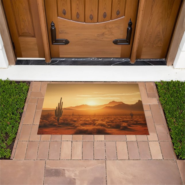 Arizona Sunset Sahuaro Desert Southwest Doormat (Outdoor)