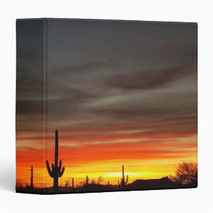 Arizona Sunset Sonoran Desert With Saguaro Cactus Binder