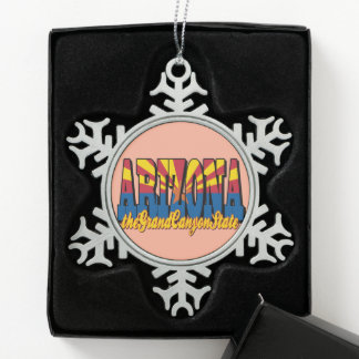 Arizona the Grand Canyon State Snowflake Pewter Christmas Ornament