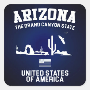 Arizona The Grand Canyon State Square Sticker