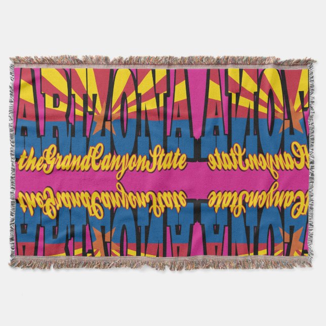 Arizona the Grand Canyon State Throw Blanket (Front)