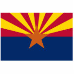Arizona The Grand Canyon State US Flag Cutout Photo Sculpture Magnet<br><div class="desc">The flag of Arizona consists of 13 rays of red and weld-yellow on the top half. The red and yellow also symbolize Arizona's picturesque landscape. The centre star signifies copper production. The height of the flag is two units high while the width is three units wide.-----Arizona, a southwestern U.S. state,...</div>