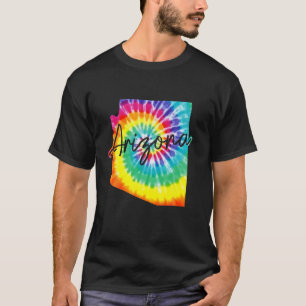 Arizona Tie Dye State Map Pride Hippie Vintage Ret T-Shirt