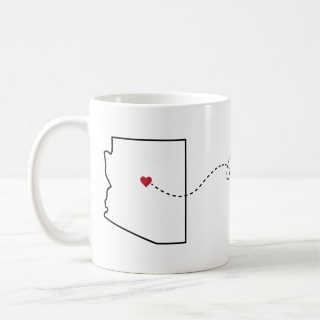 Arizona to Georgia - Heart2Heart Coffee Mug (Left)