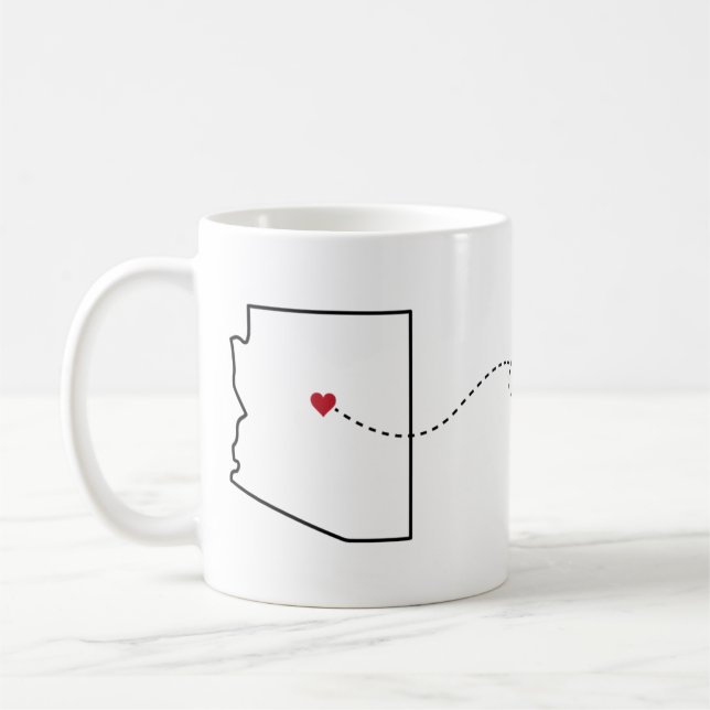 Arizona to Illinois - Heart2Heart Coffee Mug (Left)