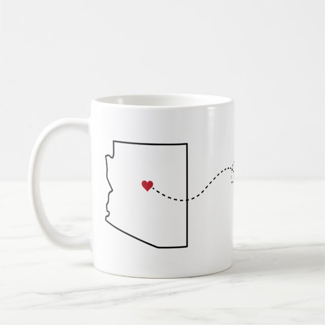 Arizona to Michigan - Heart2Heart Coffee Mug (Left)