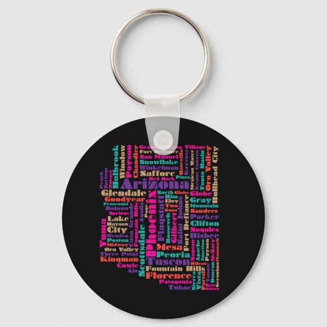 ARIZONA TOWNS MAP KEYCHAIN (Front)