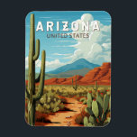 Arizona Travel Art Vintage Magnet<br><div class="desc">Arizona retro vector travel design. This retro-style travel art,  with its blend of bold colours and vintage allure,  is designed to inspire a sense of adventure.</div>
