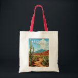 Arizona Travel Art Vintage Tote Bag<br><div class="desc">Arizona retro vector travel design. This retro-style travel art,  with its blend of bold colours and vintage allure,  is designed to inspire a sense of adventure.</div>