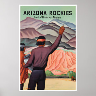 Arizona Travel Poster Rockies Art Print