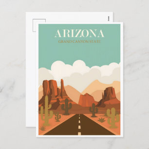 Arizona vintage poster holiday postcard