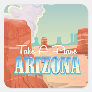 Arizona vintage travel poster square sticker