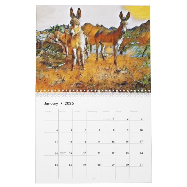 Arizona Wild Burro 2022 Calendrier (Jan 2026)