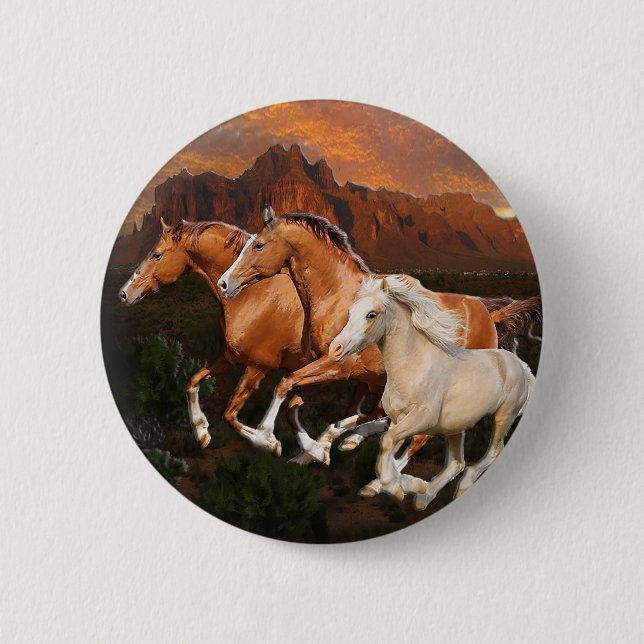 Arizona Wild horses 2 Inch Round Button (Front)