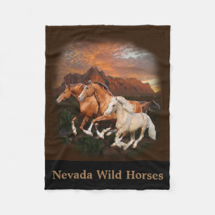 Arizona Wild horses Fleece Blanket