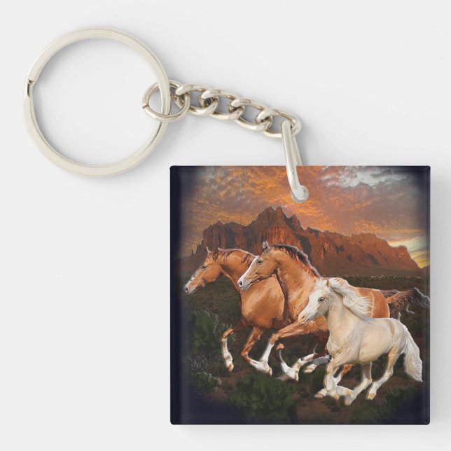 Arizona Wild horses Keychain (Front)
