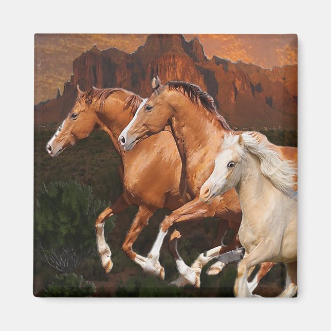 Arizona Wild horses Magnet (Front)