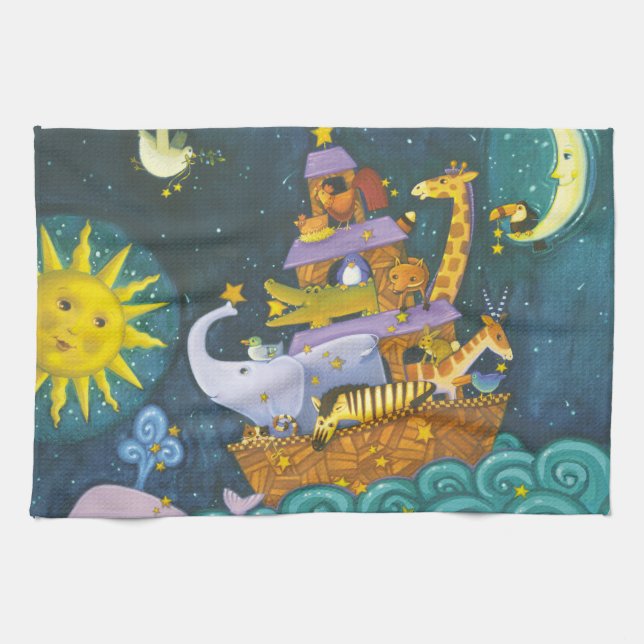 Ark At Night Kitchen Towel (Horizontal)