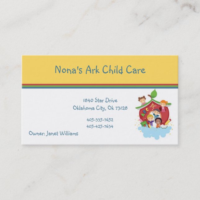 Ark Child Care Business Card (Front)