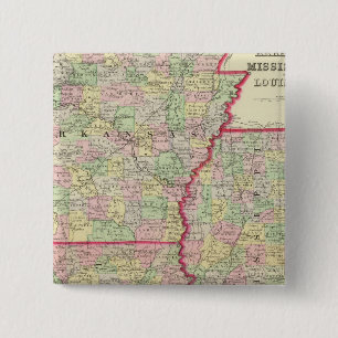 Ark, Miss, La 2 Inch Square Button