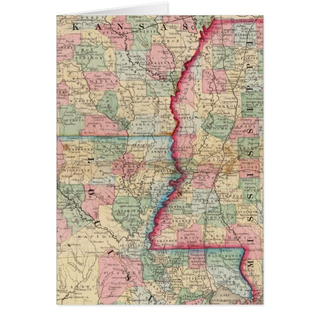 Ark, Miss, La Map by Mitchell (Front)