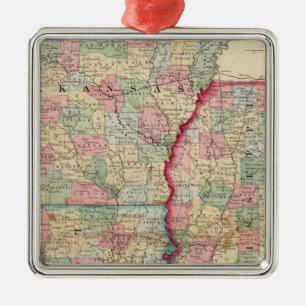 Ark, Miss, La Map by Mitchell Metal Ornament