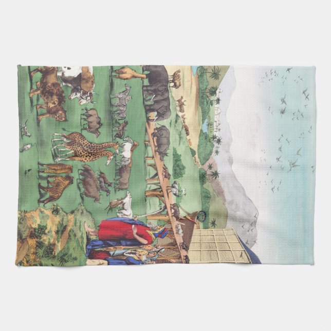 Ark of Noah with animals Kitchen Towel (Horizontal)