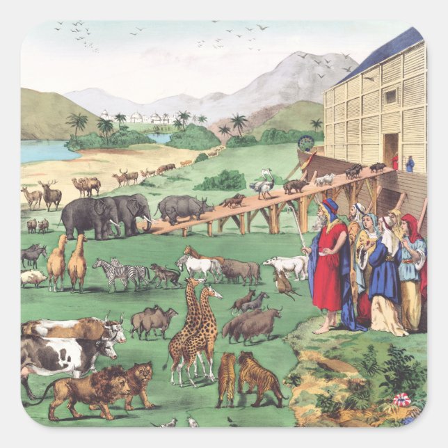 Ark of Noah with animals Square Sticker (Front)