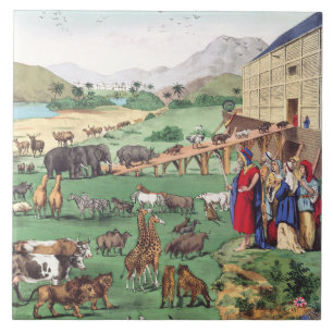 Ark of Noah with animals Tile