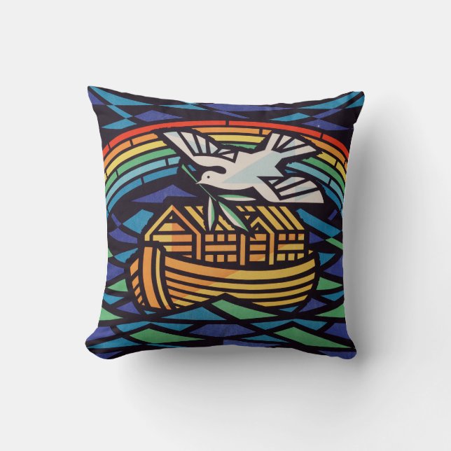 Ark of Noah with Holy Spirit Throw Pillow (Front)