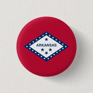 Arkansan Flag, Flag of Arkansas 1 Inch Round Button