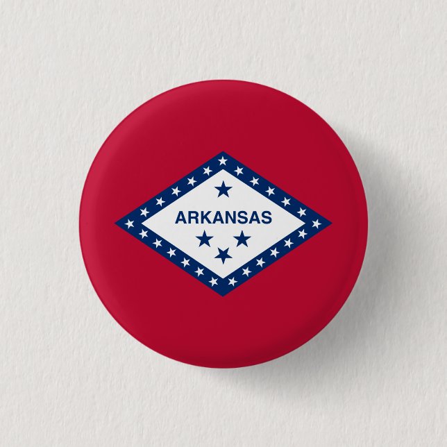 Arkansan Flag, Flag of Arkansas 1 Inch Round Button (Front)